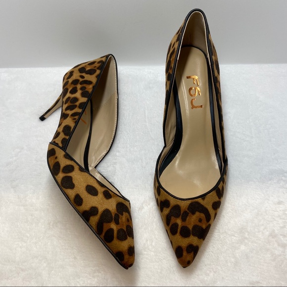 Pointed Toe Leopard Print Suede D’Orsay Stilettos - Picture 7 of 8